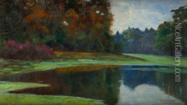 Autumn Landscape Oil Painting - Adam Pelczynski