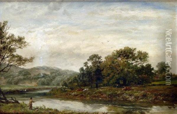 Fishing In Wales Oil Painting - George Arthur Hickin