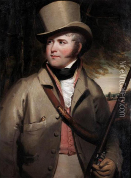 Portrait Of A Huntsman Oil Painting - Ramsay Richard Reinagle
