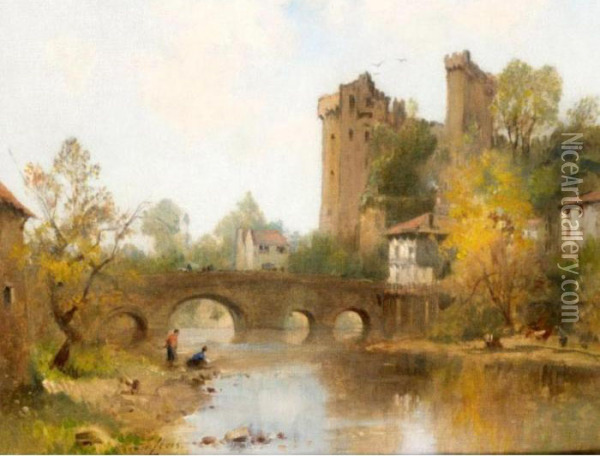 Le Chateau De Clisson Oil Painting - Maurice Levis