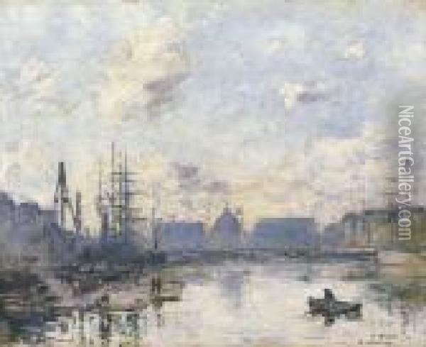 Le Havre, Le Bassin Du Commerce Oil Painting - Eugene Boudin
