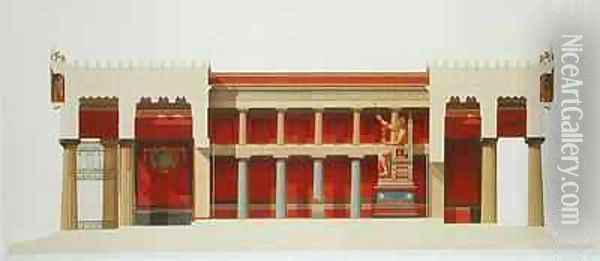 Longitudinal section of the Temple of Jupiter at Aegina Oil Painting - Daumont