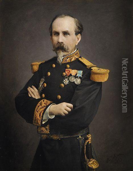 Portrait Du General Herve Oil Painting - Philippe Jolyet