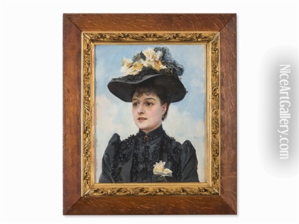 Portrait Of A Lady Oil Painting - Paul Jean Gervais