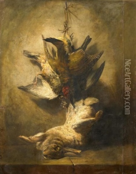 Jagdstillleben Mit Vogeln Und Einem Hasen Oil Painting - Jean-Baptiste-Simeon Chardin