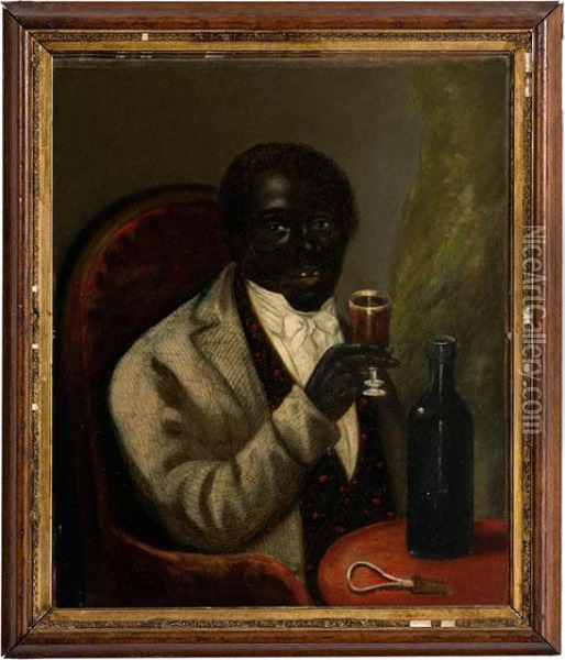 A Half Length Portrait Of A Seated Black Gentleman Oil Painting - Tom Molineaux