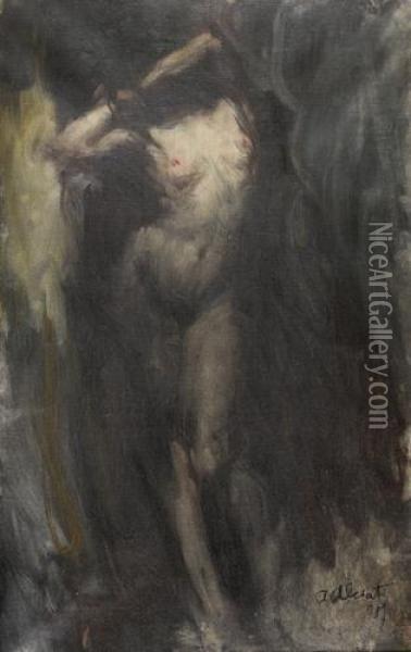 Stehender Weiblicher Akt Oil Painting - Ambrogio Antonio Alciati
