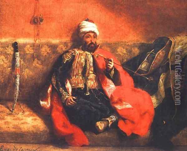 Smoking Turk Oil Painting - Eugene Delacroix