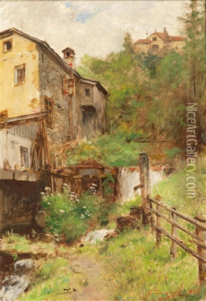 Old Mill Oil Painting - Arthur von Ferraris