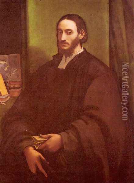 Portrait of a Humanist 1520 Oil Painting - Sebastiano Del Piombo
