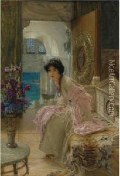 Watching And Waiting Oil Painting - Sir Lawrence Alma-Tadema