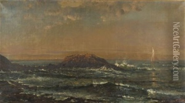 Coastal View, Narragansett Bay (?) Oil Painting - Edmund Darch Lewis