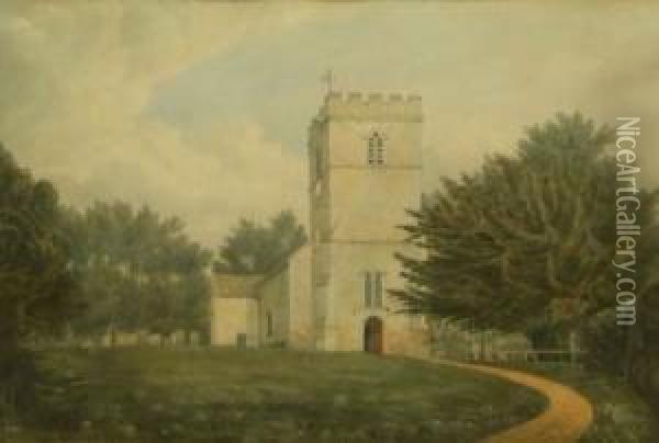 Adlestrop Church Oil Painting - William Fleetwood Varley