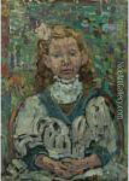Seated Girl Oil Painting - Maurice Brazil Prendergast