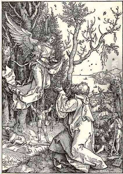 Joachim and the Angel, from Life of the Virgin Oil Painting - Albrecht Durer