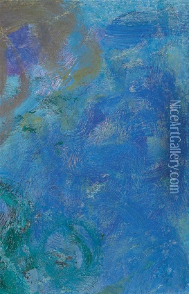 Les Nympheas Bleus Oil Painting - Claude Monet