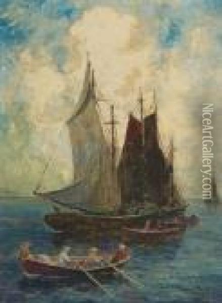 Returning Fisherman Oil Painting - Paul King