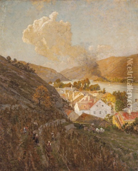 Weinlese In Der Wachau Oil Painting - Stefan Simony