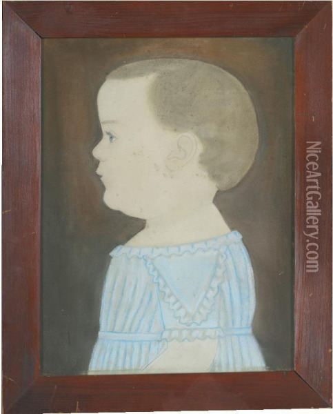 Portrait Of Charles Churchill Damon Of Ashby, Massachusetts, Age 1 Year Oil Painting - Ruth Henshaw Bascom