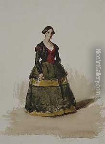Retrato De La Infanta Luisa Fernanda De Borbon Duquesa Demontpensier Oil Painting - Alfred Dehodencq