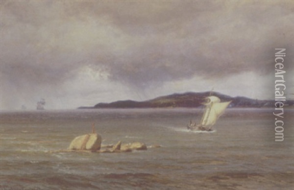 Tordenbyge I Den Finske Skaergard, Hulta Ved Bomarsund, Aland Oil Painting - Vilhelm Karl Ferdinand Arnesen