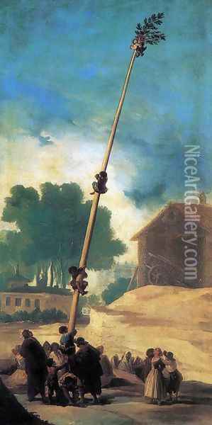 The Greasy Pole (La Cucana) Oil Painting - Francisco De Goya y Lucientes