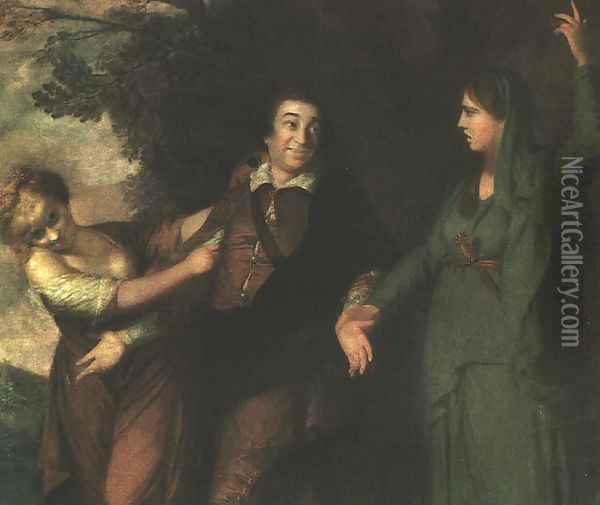 Garrick between Tragedy and Comedy 1761 Oil Painting - Sir Joshua Reynolds