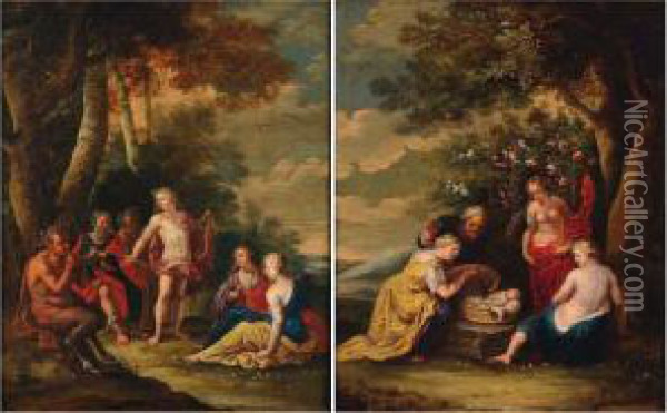 La Naissance De Moise Oil Painting - Hendrik Ii Van Balen