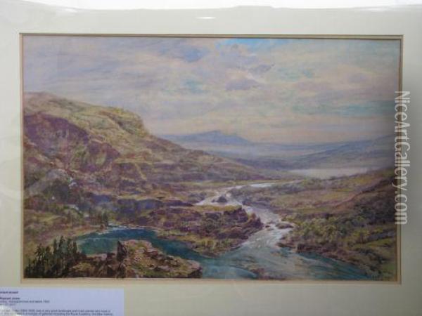 Moorland Stream From Hilltop Oil Painting - Maud Raphael Jones