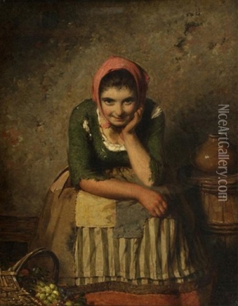 Mischief Brewing Oil Painting - Edwin Thomas Roberts