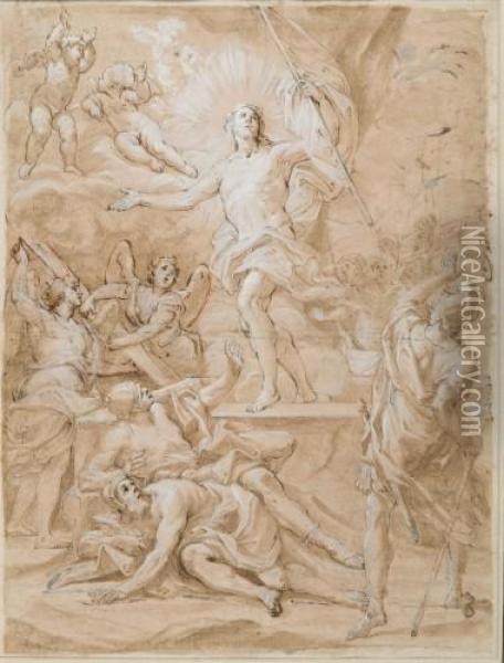 La Resurrection Du Christ Oil Painting - Giacinto Calandrucci