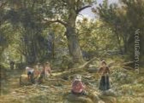 Collecting Firewood Oil Painting - Samuel Bough