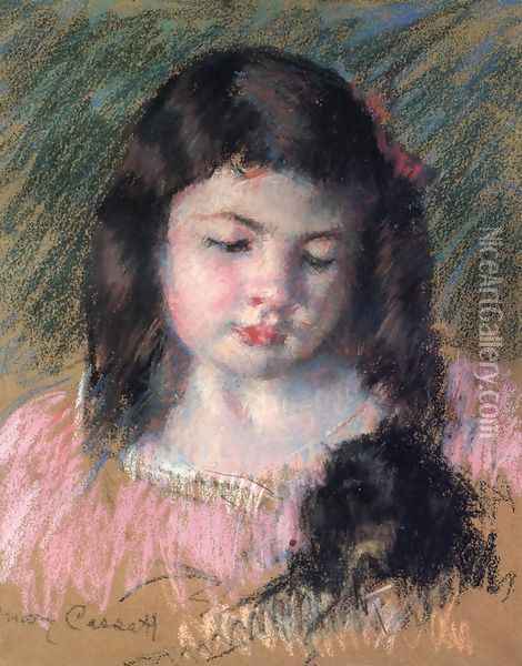 Bust Of Francoise Looking Down Oil Painting - Mary Cassatt