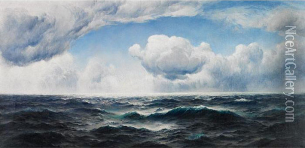 Morning Tide With Clouds Lifting Oil Painting - David James