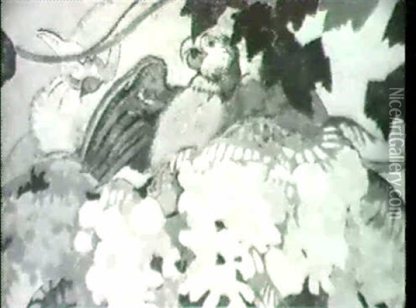 Le Perroquet Vert - Fragment                                De Bacchanale, 1920 Oil Painting - Maurice Denis