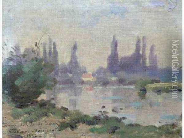 L'ile De Croissy. Oil Painting - Gustave Maincent
