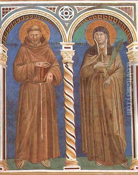 Saint Francis and Saint Clare 1279-1300 Oil Painting - Giotto Di Bondone
