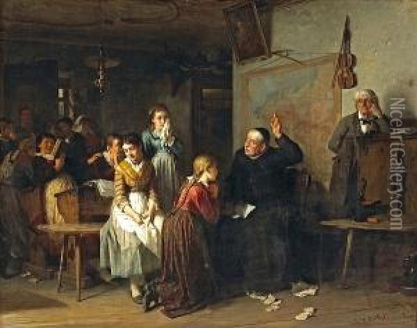 The Love Letter Oil Painting - Friedrich Ortlieb