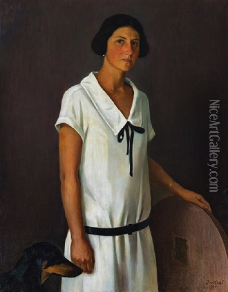 Portret Pi A. H Oil Painting - Jaroslav Kral