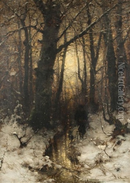 Winterabend Oil Painting - Ludwig Munthe