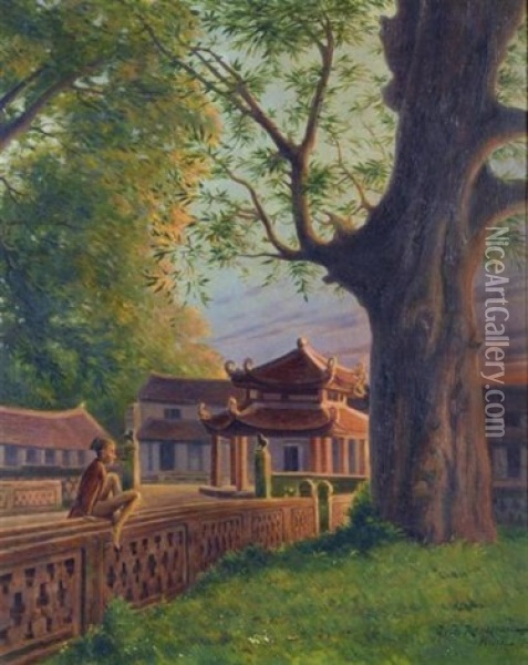 Temple De Hanoi Oil Painting - Jean Jacques Rousseau