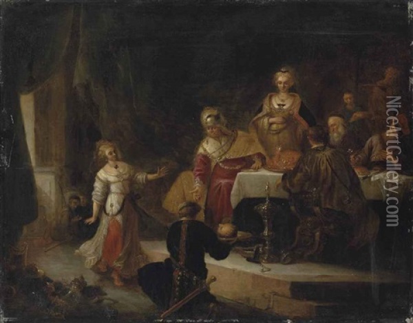 Salome Dancing In Front Of Herodes Oil Painting - Willem De Poorter
