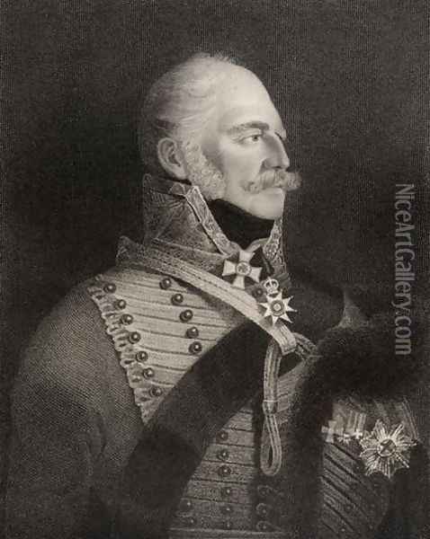 Prince Ernest Augustus, Duke of Cumberland and King of Hanover, engraved by H.R. Cook fl.1813-47, from National Portrait Gallery, volume IV, published, c.1835 Oil Painting - Saunders, George Lethbridge