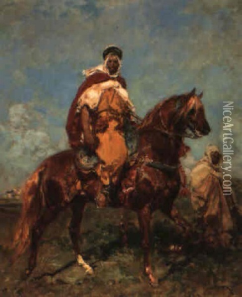 Caid A Cheval Et Son Serviteur Oil Painting - Henri Emilien Rousseau