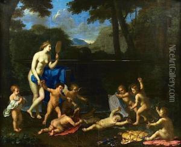 Venus A La Fontaine Oil Painting - Charles Alphonse Dufresnoy