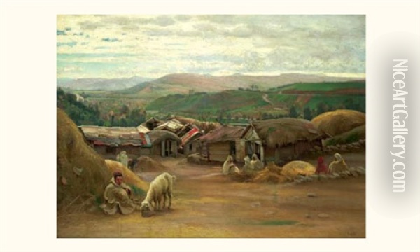 Campement Berbere Oil Painting - Paul (Jean Marie) Sain