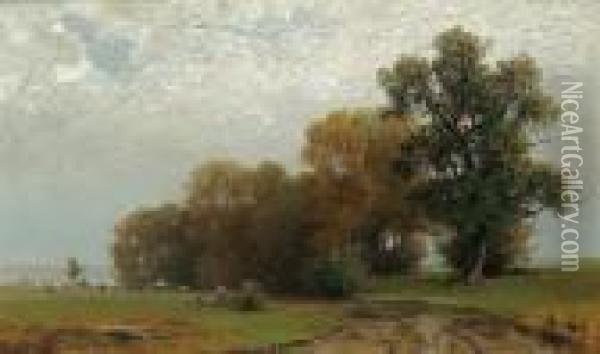 Paesaggio Con Pastorella Oil Painting - Ludwig Willroider