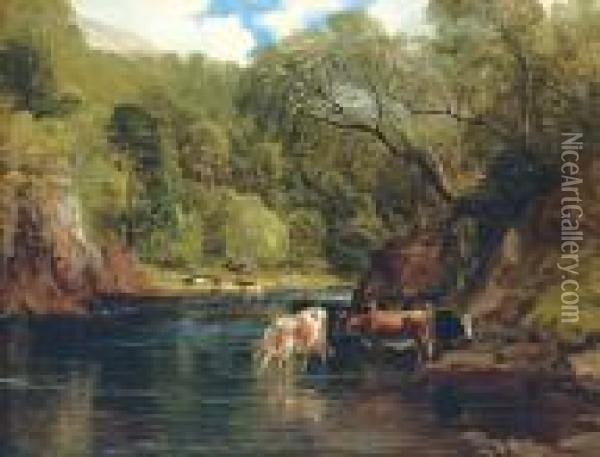 The River Awe, Argyleshire Oil Painting - Frederick Richard Lee