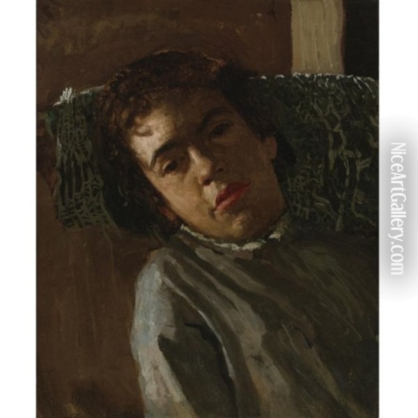 Portrait Of The Artist's Sister, Margaret Eakins Oil Painting - Thomas Eakins