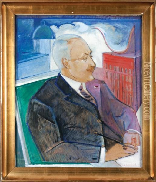 Portret Kazimierza Wladyslawa Kumanieckiego Oil Painting - Leon Chwistek